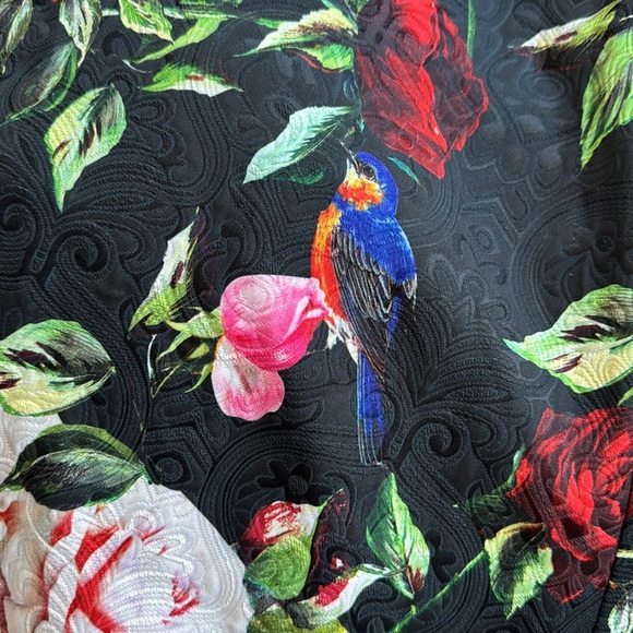 Sherri Hill Black Dress  with Red and Pink Floral Design - Picture 12 of 12